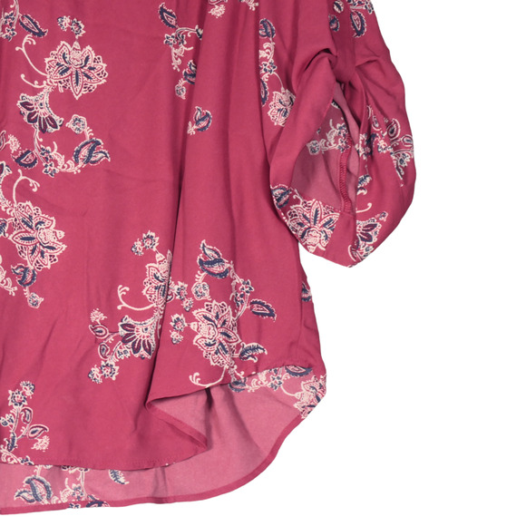 NEW Torrid Tunic Blouse Women Size 4X Deep Purplish Pink Floral Pockets Boho - Picture 6 of 10